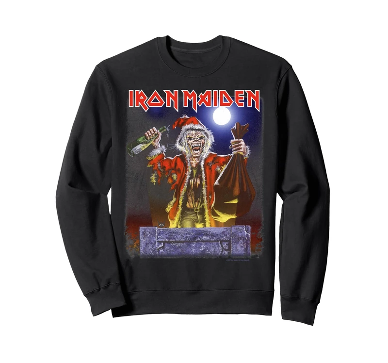 Iron Maiden No Prayer Santa Eddie Christmas Sweatshirt