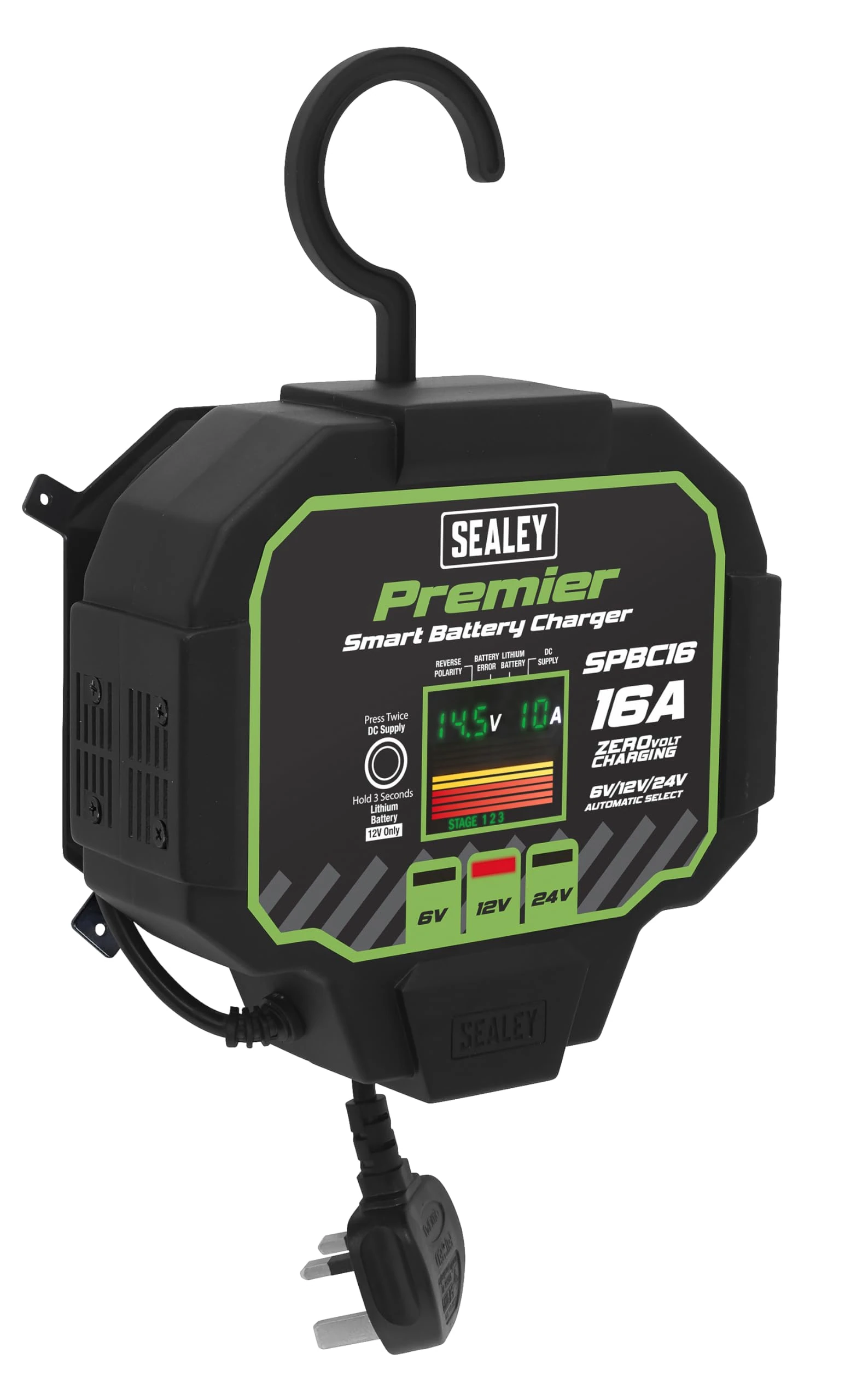 Sealey Automatic Smart Battery Charger & Maintainer 16A - SPBC16
