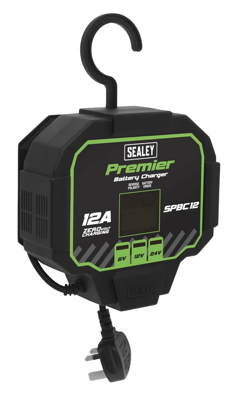 Sealey, Automatic Smart Battery Charger & Maintainer 12A - SPBC12
