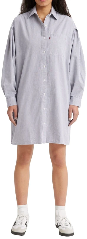 Levi's Women's Rhea Shirt Dress, Seraphina Stripe Crown Blue, M