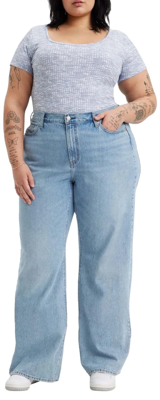 Levi's Women's Plus Size Ribcage Wide Leg Jeans, Far And Wide Plus, 22 M - Image 1