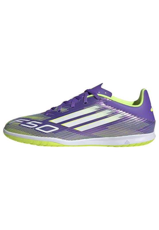adidas Unisex F50 Club Indoor Football Boots, Purple Rush/FTWR White/Lucid Lemon, 10 UK