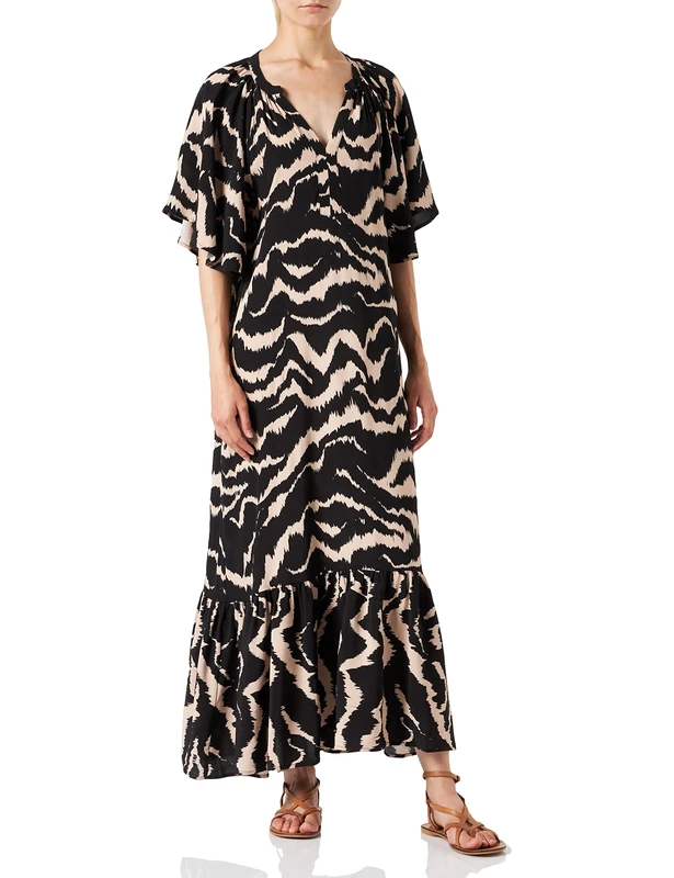 Part Two Women's Otheniapw Dr Dress, Black Zebra Print, UK 10.5