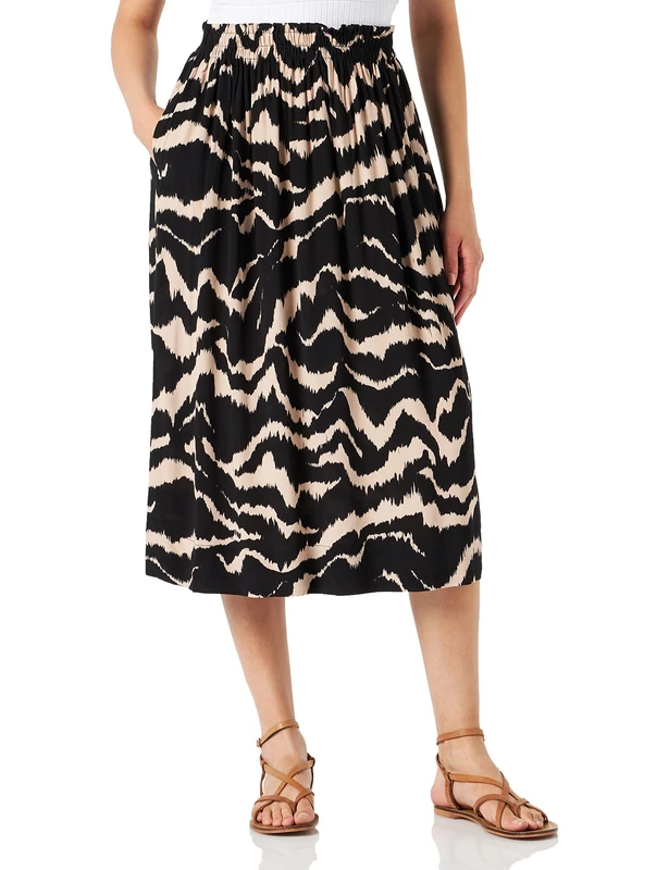 Part Two JaylaPW SK Skirt, Black Zebra Print, 38 Women's