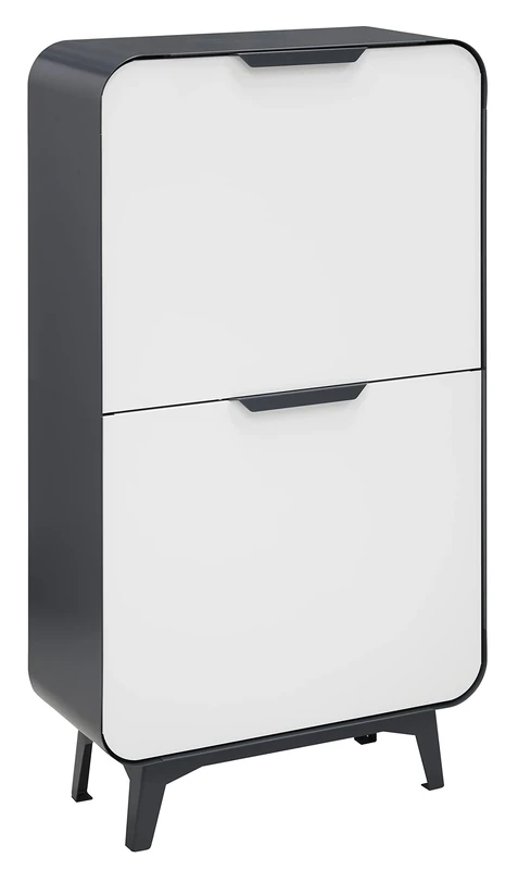 ARREGUI Round CR441-R Recycling Cabinet with 4 Buckets and Waste Separator 4 x 17 L (68 L) Steel Dark Grey/Matt White