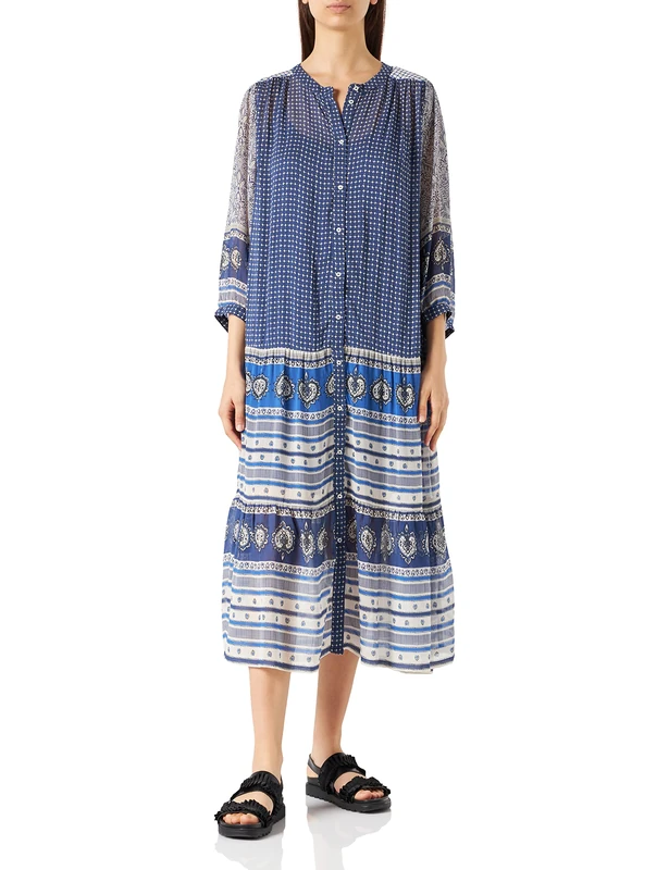 Part Two Women's Orkidepw Dr Dress, Blue Border Print, 12