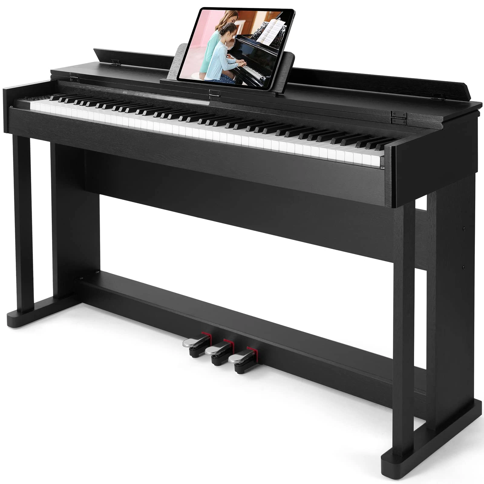 Artist Hand Digital Piano 88 Weighted Keys Hammer Action, 88 Key Piano Keyboard Fully Weighted with Stand, Full Size Electric Piano Keyboard 88 Keys, 3 Pedals, USB/MIDI, Dual Stereo Speakers, Black