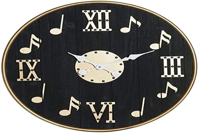 Home Decor Wall Clock Dkd Musical Iron Wood MDF (60 X 4 X 60 Cm) - Image 1