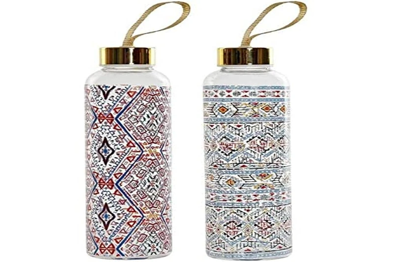 Dkd Home Decor Borosilicate Glass Water Bottle (Pack of 2)
