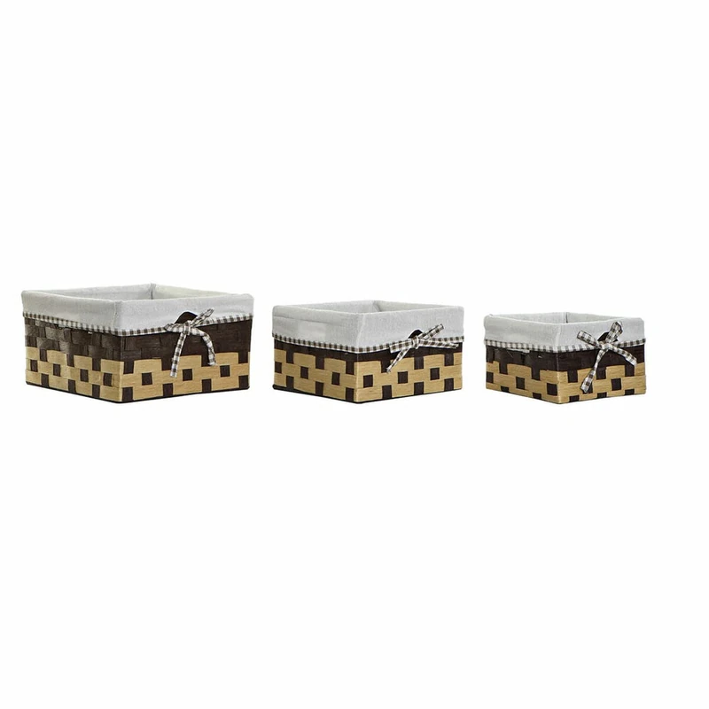 Set Of Baskets Dkd Home Decor Bath Linen Traditional Fiber (3 Pcs)