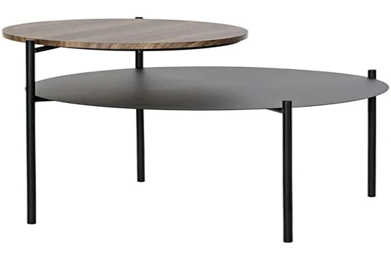 Side Table Dkd Home Decor Brown Black Wood Metal (70.5 X 66.5 X 50 Cm)