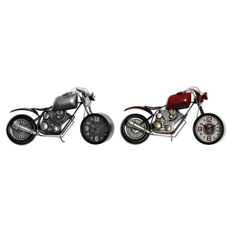 Dkd Home Decor Motorcycle Iron Table Clock (2 Pcs) (44 x 13.5 x 23 cm)