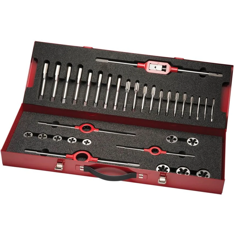 Dormer L12014M Series L120 HSS Threading Equipment Set, Bright, E500 + F300 + L112 + L110, 34 Pieces - Image 1