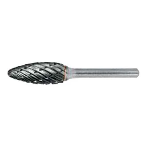 Dormer P61512.7X6.0 Series P615 Carbide Rotary Burr, Flame, Bright, 8.00mm x 64mm
