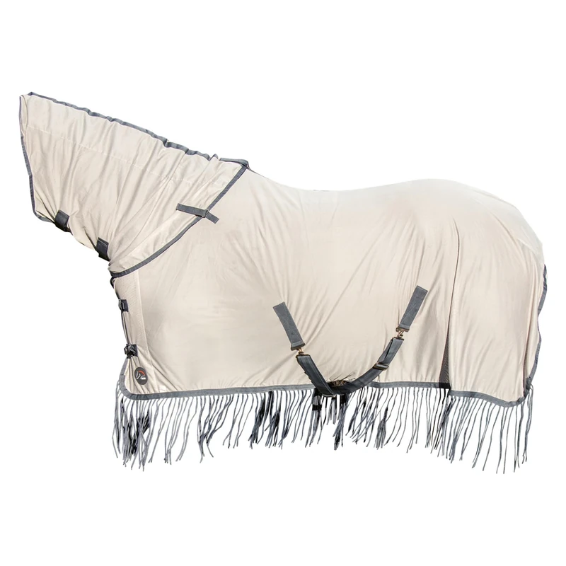 HKM Fringes Style, Fly rug with neck part Silver/Grey 6'9