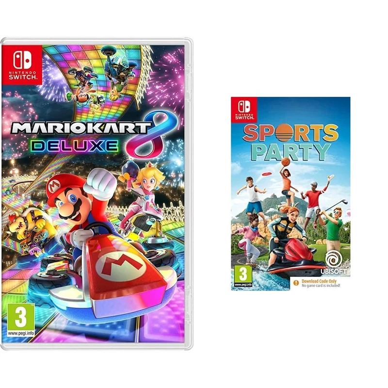 Mario Kart 8 Deluxe (Nintendo Switch) + Sports Party (Code in Box) (Nintendo Switch)