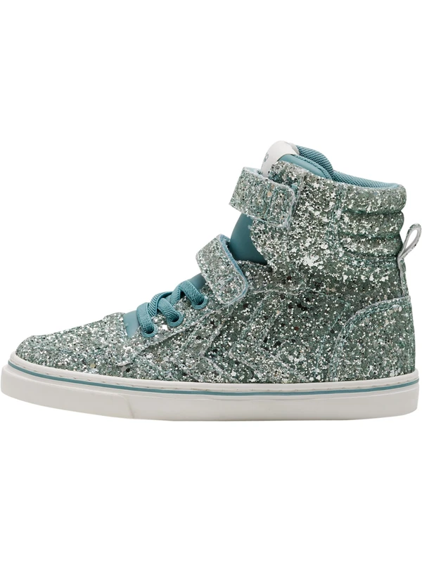 hummel Unisex Children's Slimmer Stadil Glitter Jr Trainers, Mineral Blue, 8.5 UK Child