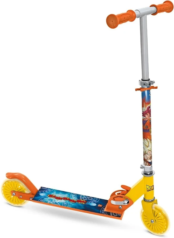 MONDO Toys - 28705 Dragon Ball Folding Aluminium Scooter with Extra Grip Tray and Adjustable Handlebar for Children Girls Dragonball