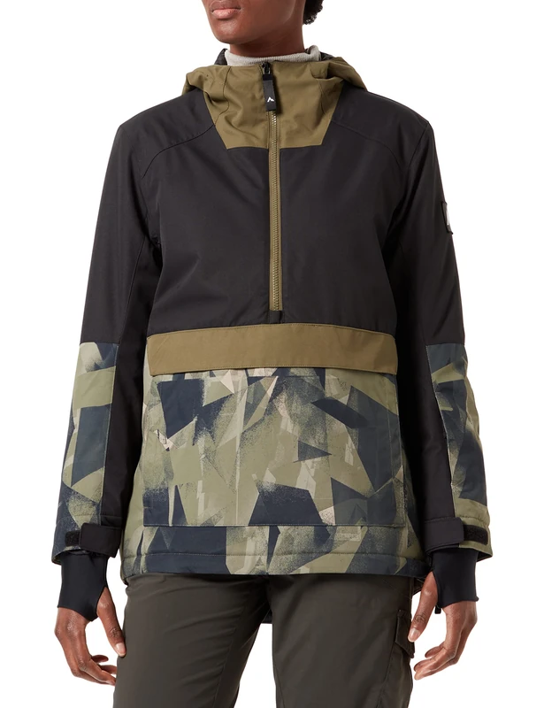 McKinley Unisex_Adult Cast Snowboard Jacket, Olive Dark/AOP/Black, 152 cm