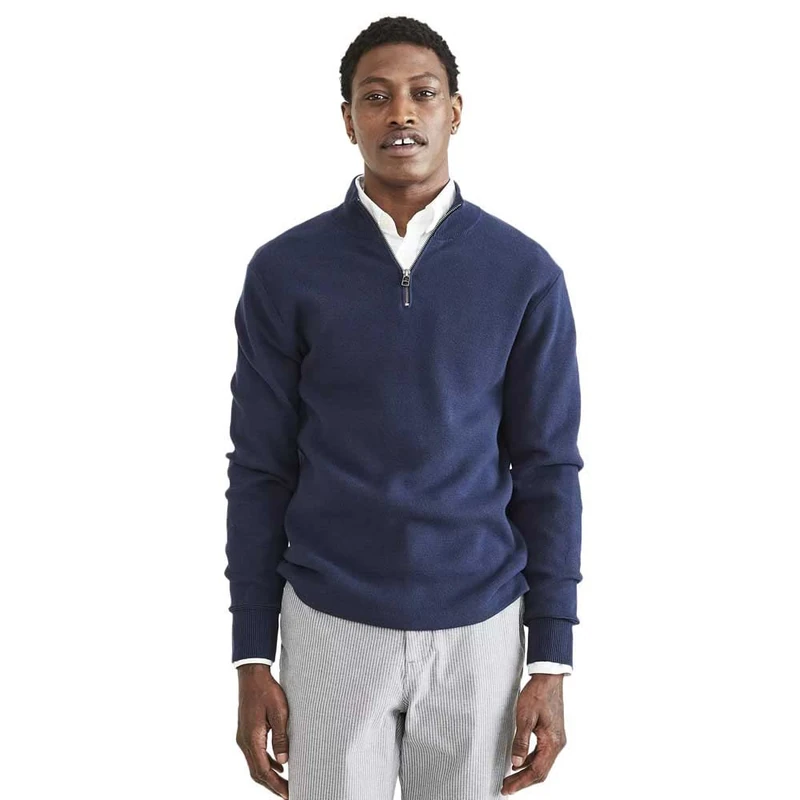 Dockers Mens Core 1/4 Zip Sweater Sweatshirt, Navy Blazer, S UK - Image 1