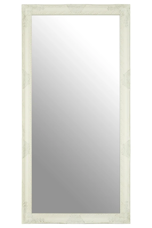 Premier Housewares Rectangular Wall Mirror/Classic Mirrors For Bathroom/Bedroom/Garden Walls Fancy Wall Mounted Mirrors For Hallway With White/Gold Finish 84 x 4 x 170