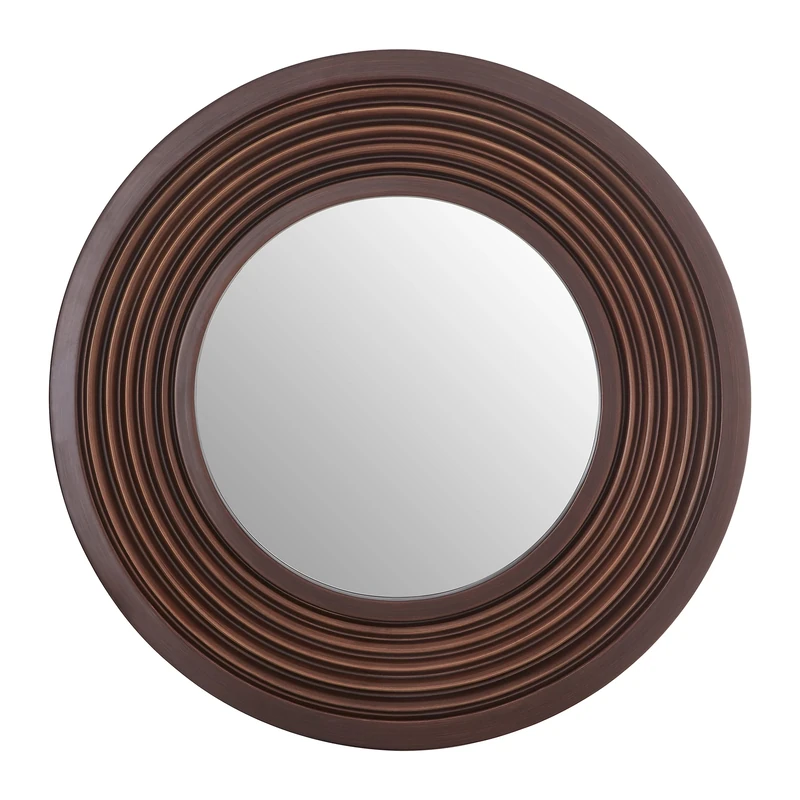 Premier Housewares Oval Wall Mirror/Brown Mirrors For Bathroom/Bedroom/Garden Walls Fancy Wall Mounted Mirrors For Hallway With Gold And Brown Finish 102 x 6 x 102