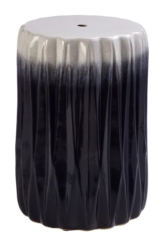 Premier Housewares Subtle Stool Ceramic/Fluted Pattern Design Ceramic / w31 x d31 x h44cm - Image 1