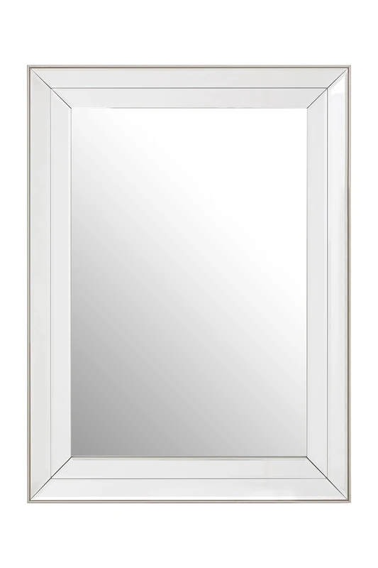 Premier Housewares Housewares Silver Wall Mirror For Garden And Bedroom Reflective Square Bathroom Mirrors Wall Mounted Contemporary Mosaic Design Hallway Walls Mirrors w60 x d3 x h80cm