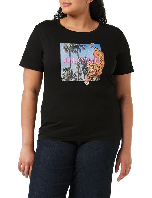 Just Cavalli Women's T-Shirt, 900 Black, S