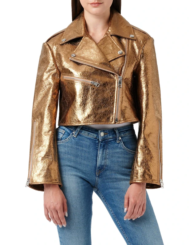 Just Cavalli Women's Kaban Pea Coat, 161 Golden Glow, UK 10