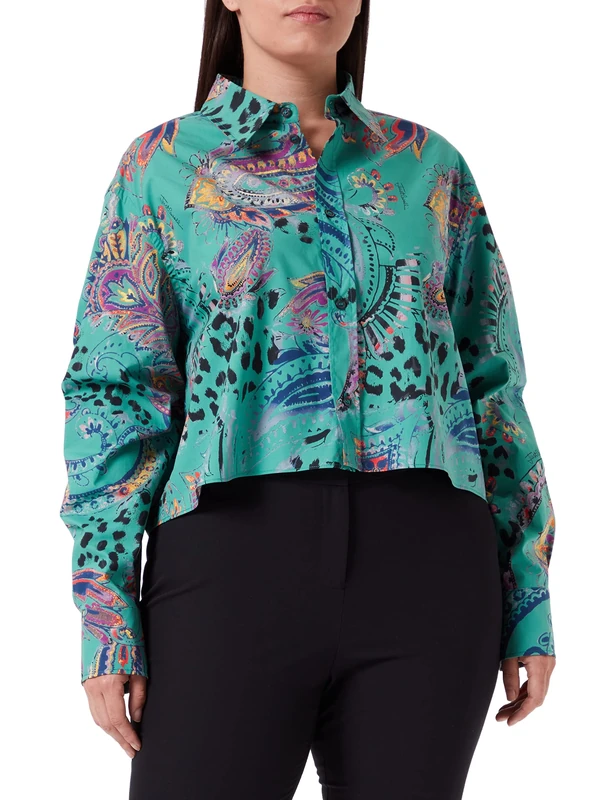 Just Cavalli Women's Shirt, 627s Green, 50