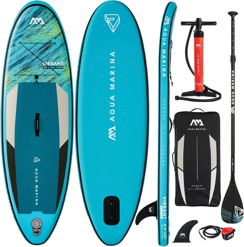 Aqua Marina Vibrant Youth, Inflatable Stand Up Paddle Board (iSUP) Package,244 cm Length, Blue, 2022