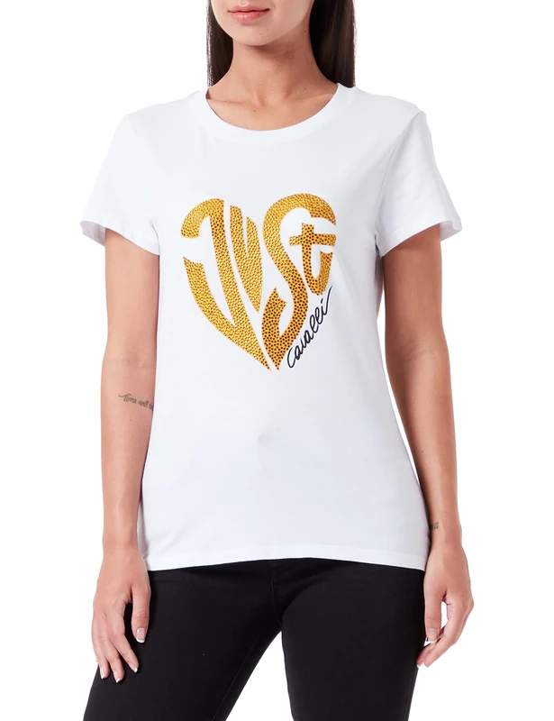 Just Cavalli Women's T-Shirt, 100 Optical White, XXL
