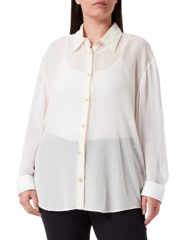 Just Cavalli Women's Shirt, 102 Off White, 16
