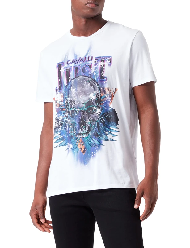 Just Cavalli Men's T-Shirt, 100 Optical White, L