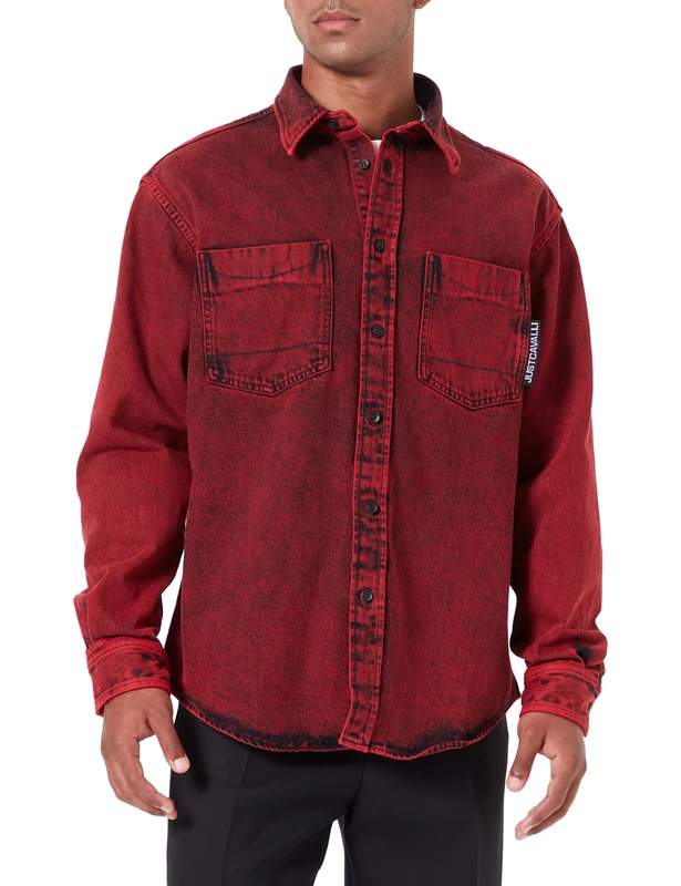 Just Cavalli Men's Shirt, 259 Bordeaux, 44