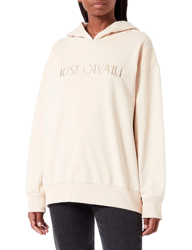 Just Cavalli Women's Sweatshirt, 108 Ivory, XXS