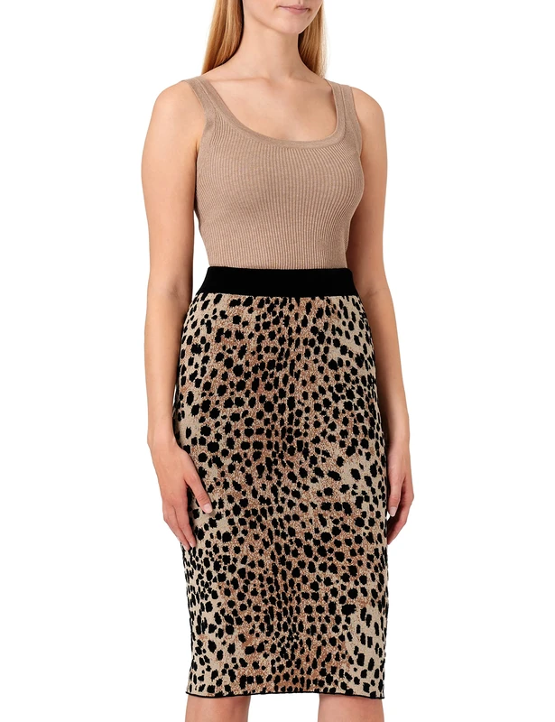 Just Cavalli Women's Mini Leather Skirt - Natural Leo Jacquard