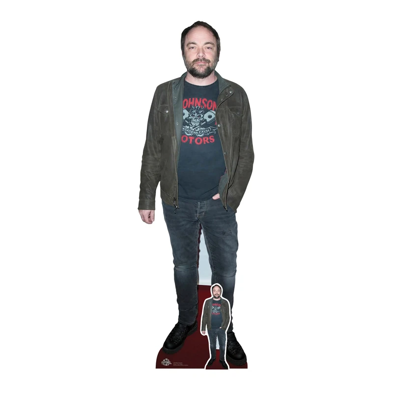 Star Cutouts CS934 Mark Sheppard Lifesize Cardboard Cutout with Mini – Supernatural & Sci-Fi Fan Display, Party Decoration & Collector Gift - Image 1