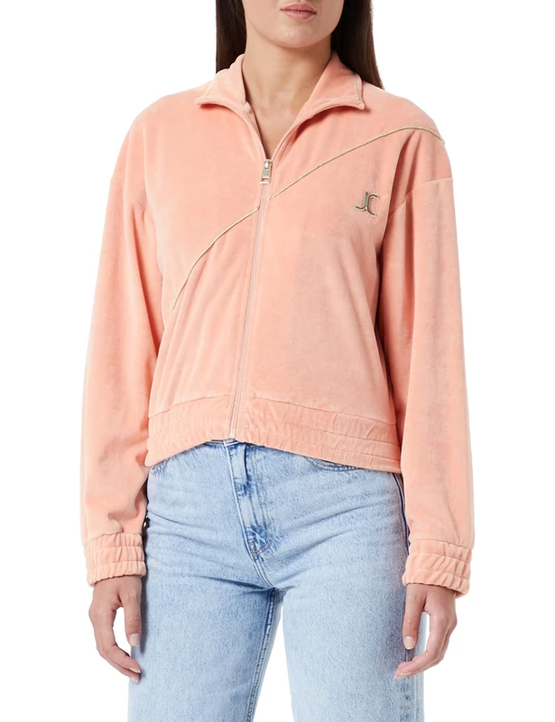 Just Cavalli Women's Zip Up Sweatshirt, 300 Dusty Pink, XXS
