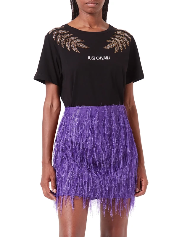 Just Cavalli Women's Skirt, 383 Violet, 40