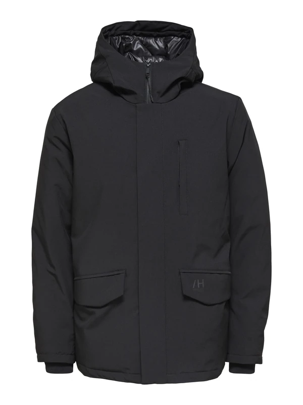 SELECTED HOMME Male Parka Padded, black, XL
