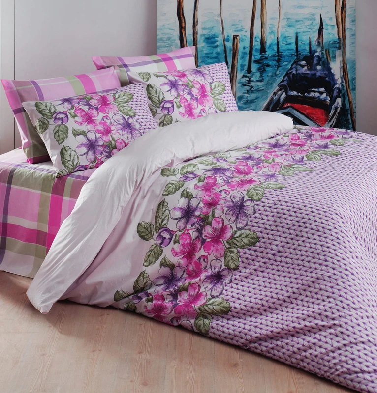 Questo Casa 100% Ranforce Cotton Single Duvet Cover Set, Duvet Cover 160 x 220 cm, Flat Leaf 160 x 240 cm, Pillowcase 50 x 70 cm (1 piece)