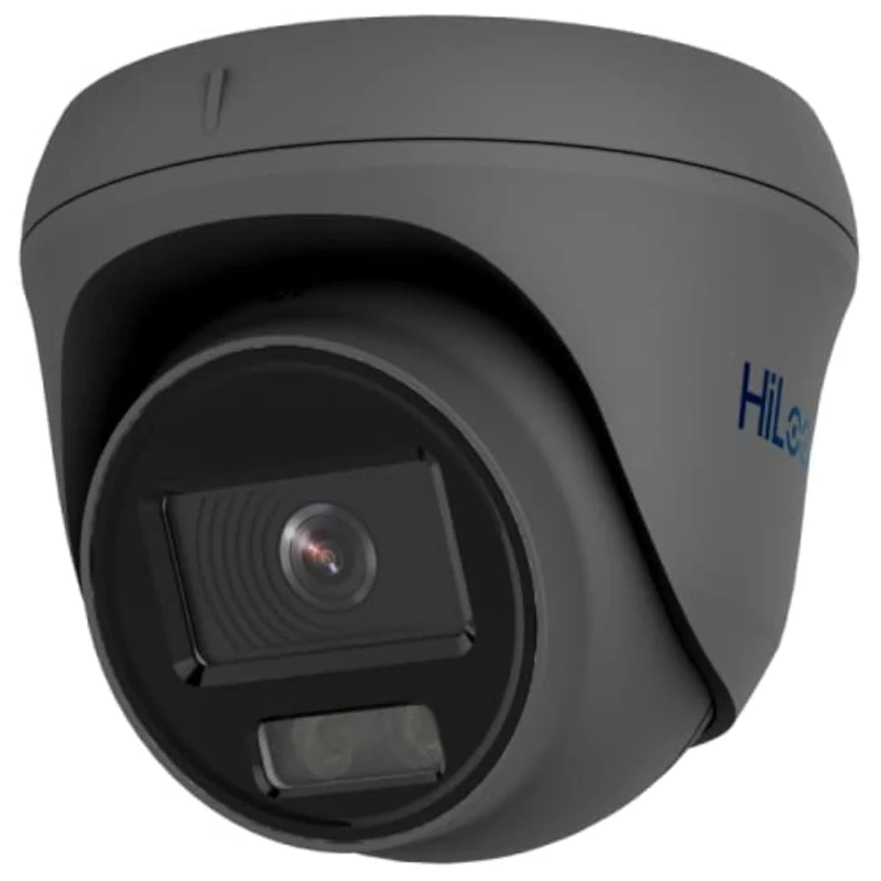 HiLook IPC-T259H-(2.8 mm) 5MP ColorVu Lite Fixed Turret Network POE IP Camera IP67 24/7 Colour - Grey