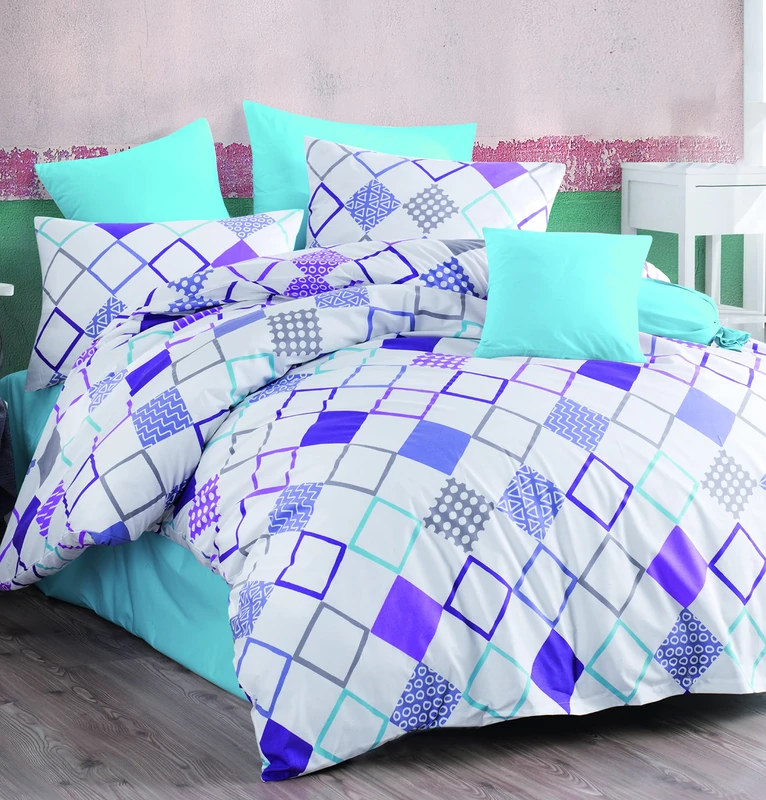 Questo Casa 100% Ranforce Cotton Double Duvet Cover Set, Duvet Cover 200 x 220 cm, Flat Leaf 240 x 260 cm, Pillowcase 50 x 70 cm (2 pieces)