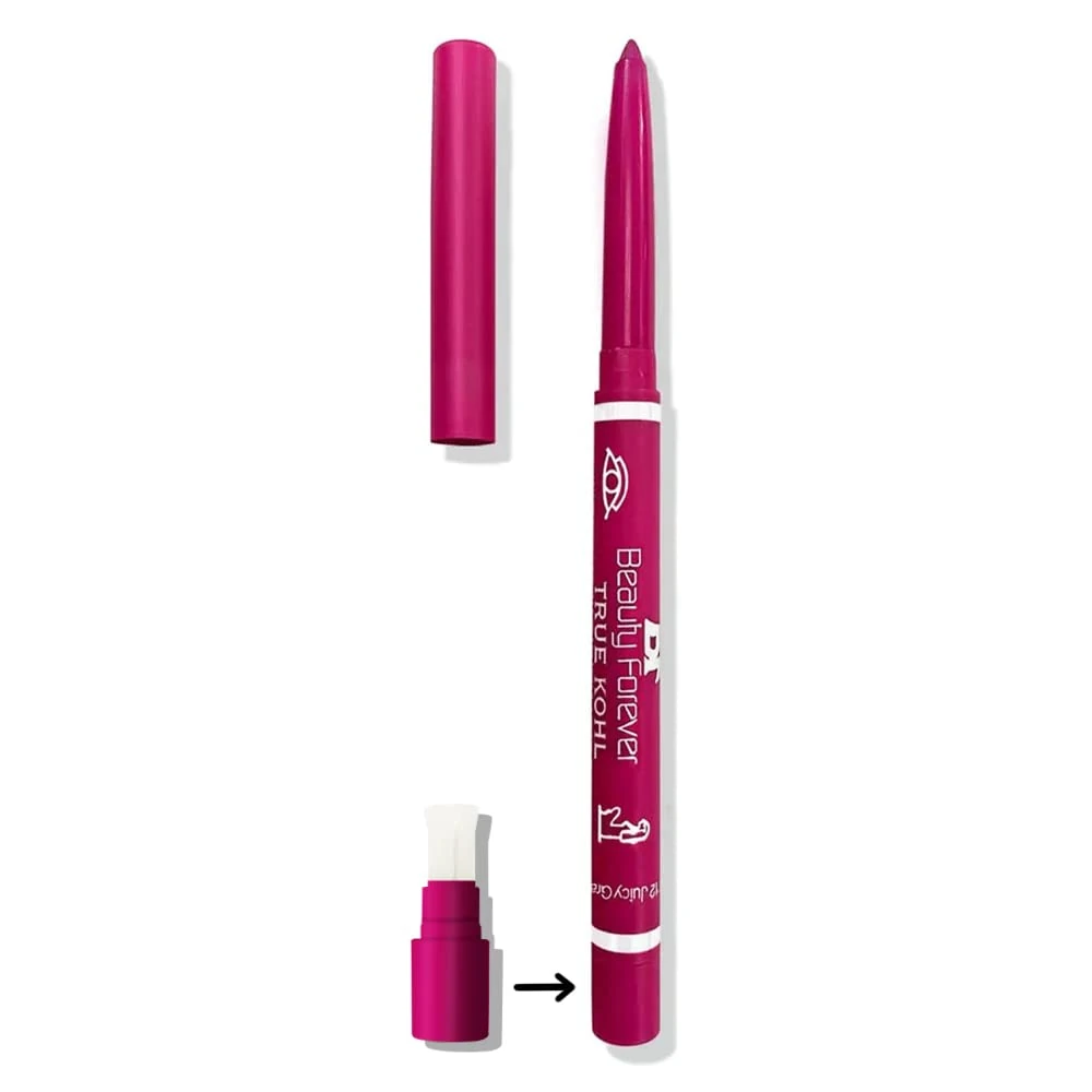 Beauty Forever Twist Up Lip and Eye Pencil, Lightweight, Matte & Shimmer Finish, Long Lasting, Waterproof, Smudge Proof, For All Lips and Eye Shapes, Available in 12 Shades, 112 Juicy Grape