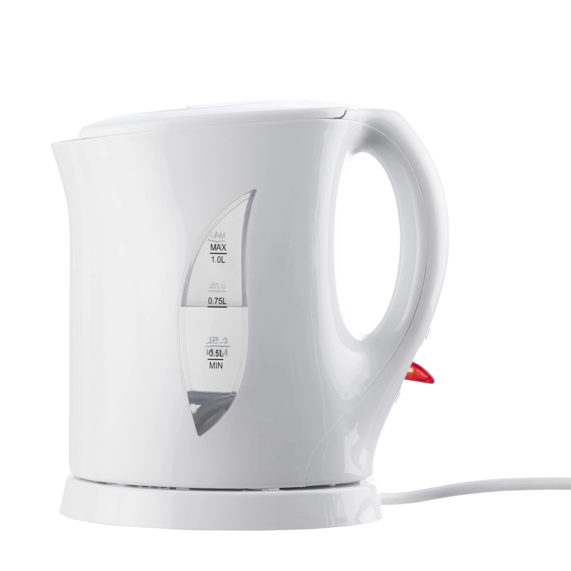 Daewoo Compact Travel Kettle – Lightweight Cordless Kettle with 1L Capacity, Water Level Indicator & Auto Shut-Off – Ideal for Camping, Caravans, Offices, or Job Sites