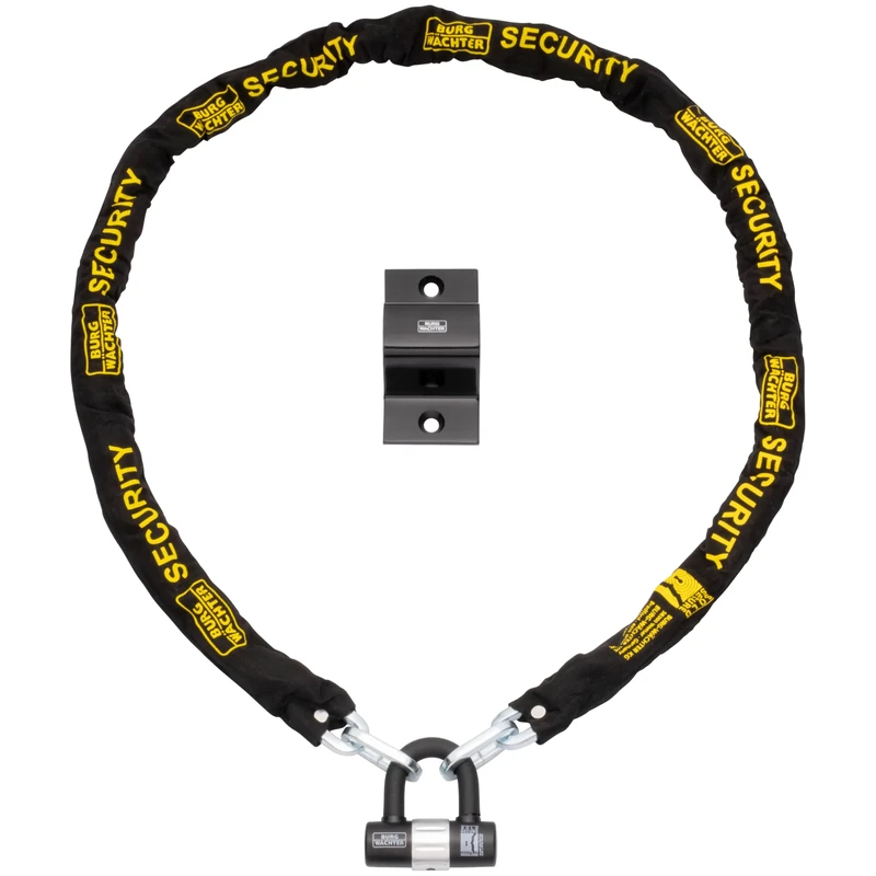 Burg-Wachter 2M Sold Secure Gold Bike Chain, Lock and Ground Anchor Kit,Black