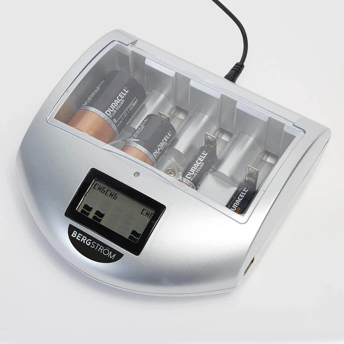 Coopers of Stortford - Digital Battery Charger for Alkaline and Rechargeable Cells - Pulse Conditioning with LED Display and USB Charging Port