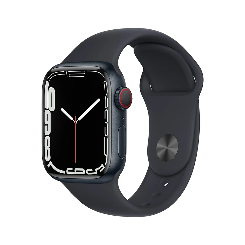 Apple Watch Series 7 (GPS + Cellular, 41MM) Midnight Aluminium Case with Midnight Sport Band (Renewed)